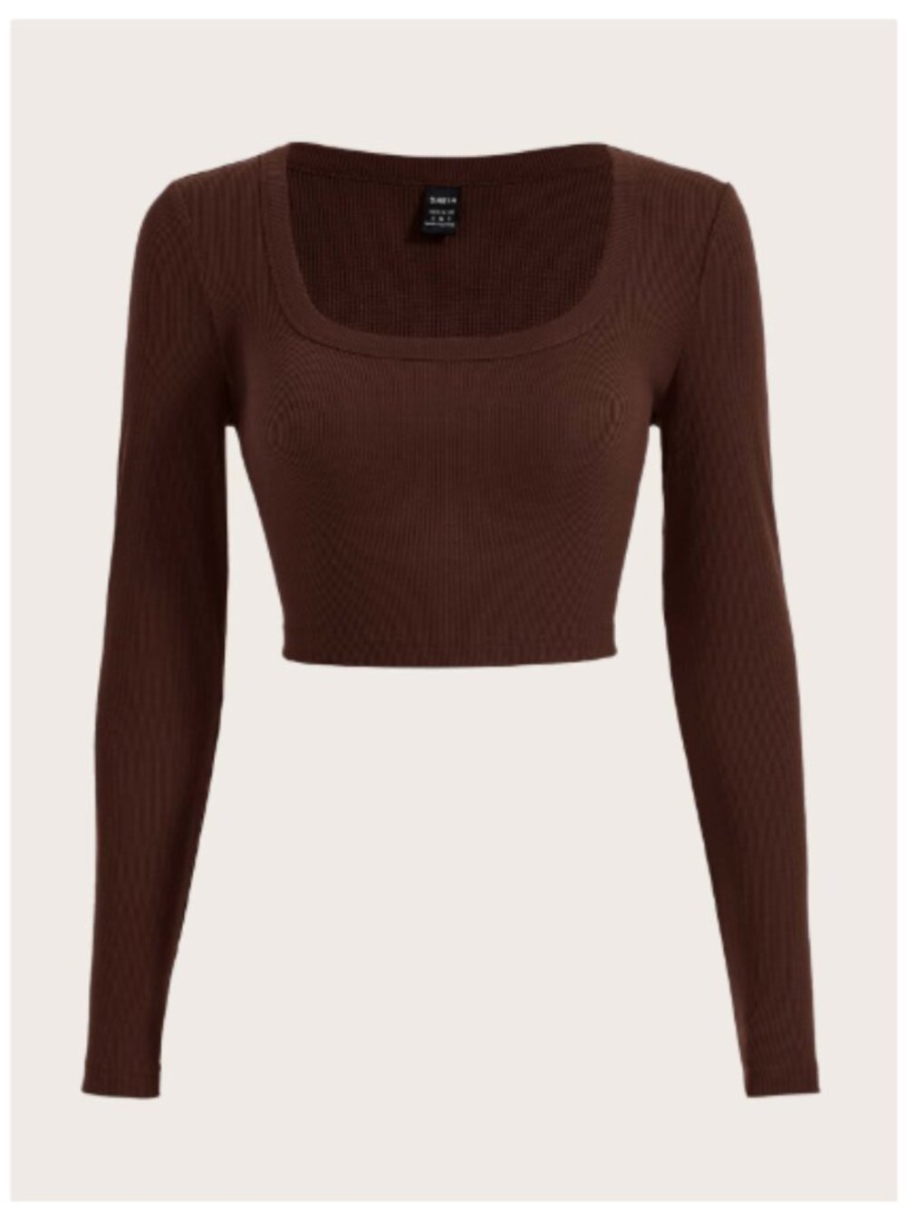 SHEIN Brown Long Sleeve Crop Top size Small
